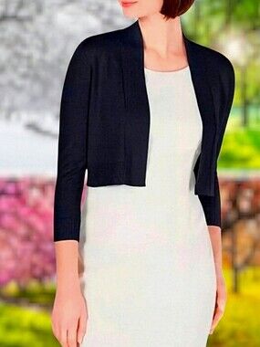 A Sweater for All Seasons! Calvin Klein Cropped Open Front Cardigan. Sz L.